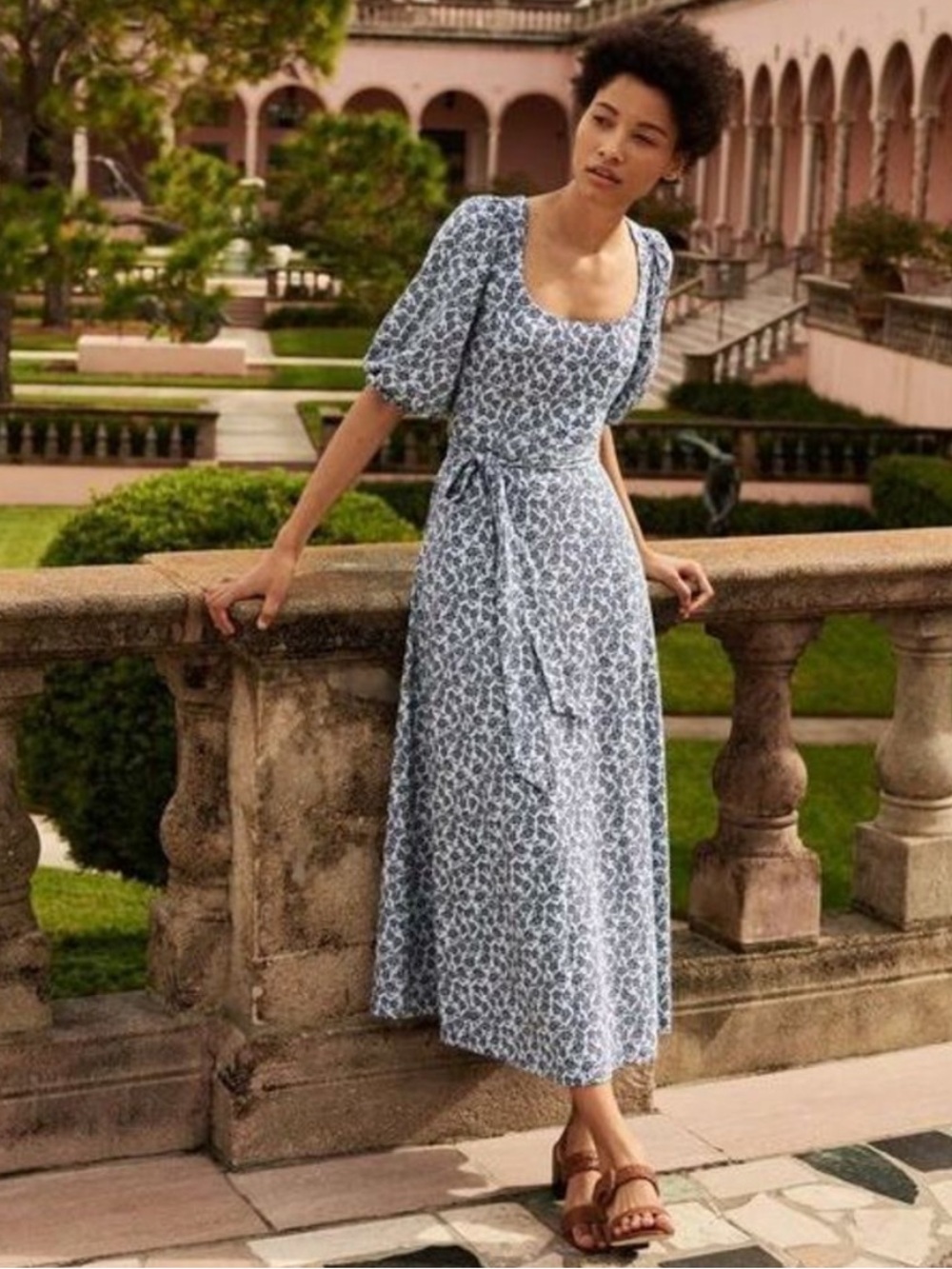 Boden Sophie Blue Floral Dress 4